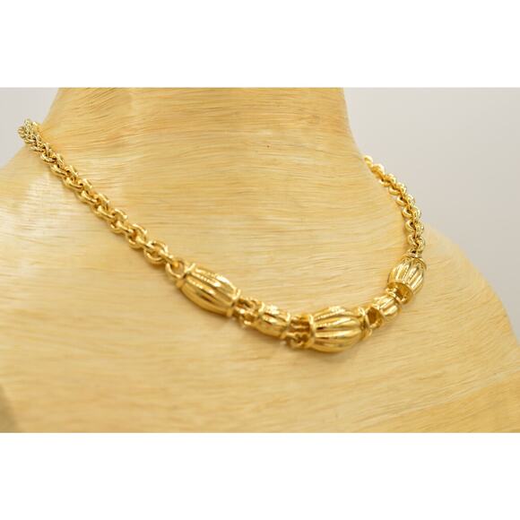 Givenchy Vintage Collar Necklace Chunky Linked Chain Gold Toggle Signed 80s BinP - Picture 5 of 12